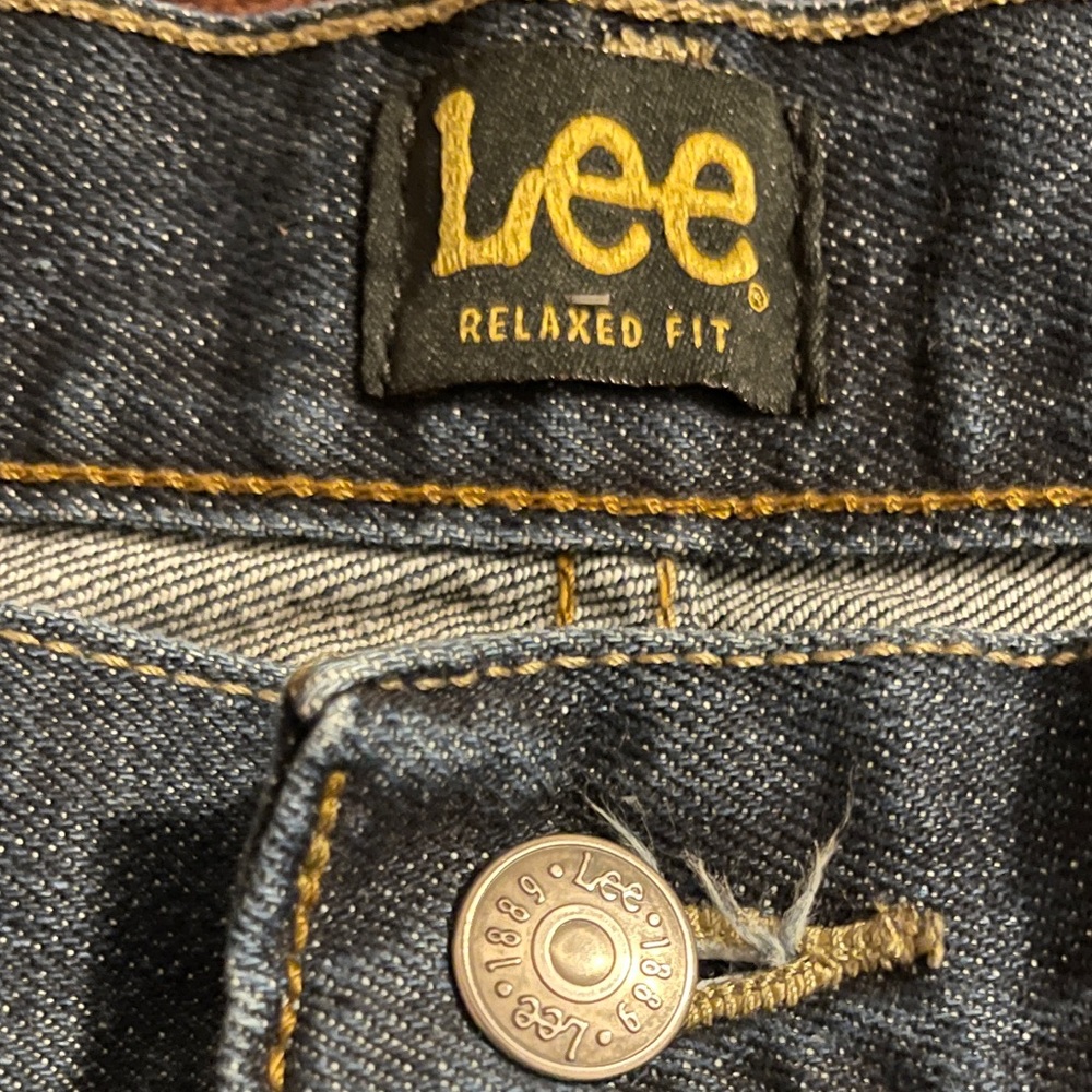 Lee Jeans Mens Sz 36x29 Blue Relaxed Fit Dark Wash Straight Leg Denim Bottoms - Picture 7 of 9